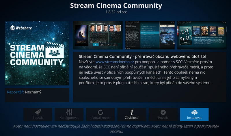 Stream Cinema community  info