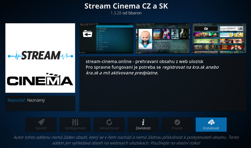 Stream Cinema CZaSK info